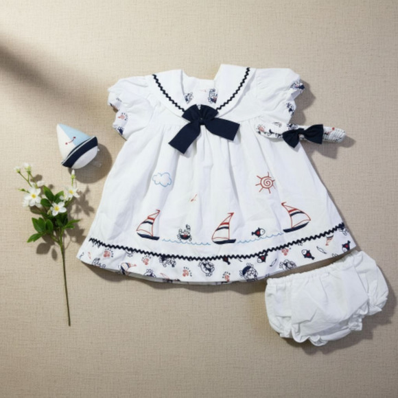 New Baby Toddler Girl Dress Set with matching headband underwear size 3T - Picture 1 of 3